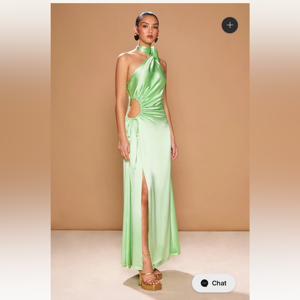 Lime green dress with cut-out. Size small. NEW with tags.